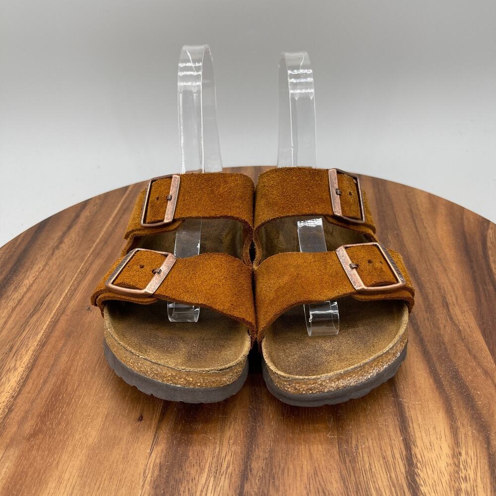 Birkenstock Arizona Sandals Womens Size 6 / 37 Russet Orange Suede Casual Shoes - Picture 2 of 9